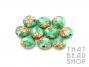 Mint Green Floral 10mm Round Polymer Clay Beads